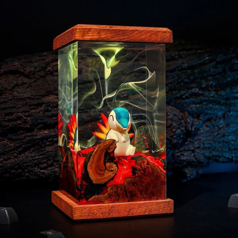 Pokemon Cyndaquil Epoxy Resin Lamp, Night Light