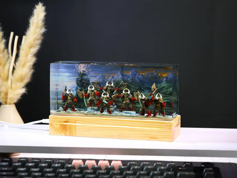 Warhammer Diorama Epoxy Resin Lamp, Night Light