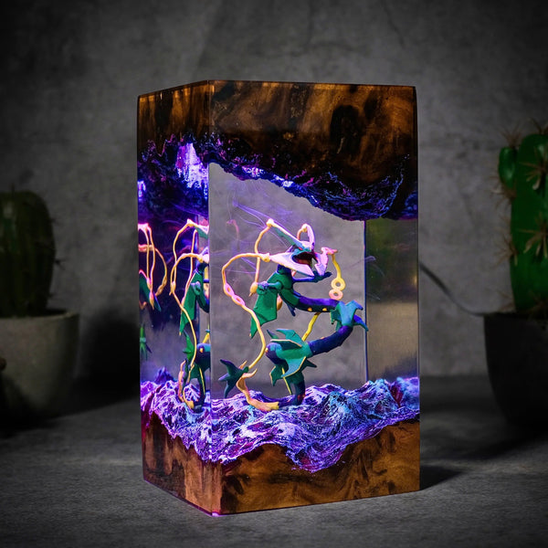 Pokemon Rayquaza Mega Epoxy Resin Lamp, Night Light