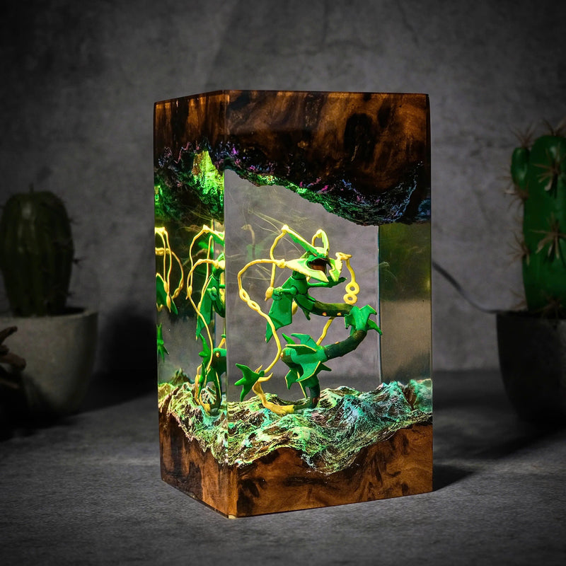 Pokemon Rayquaza Mega Epoxy Resin Lamp, Night Light